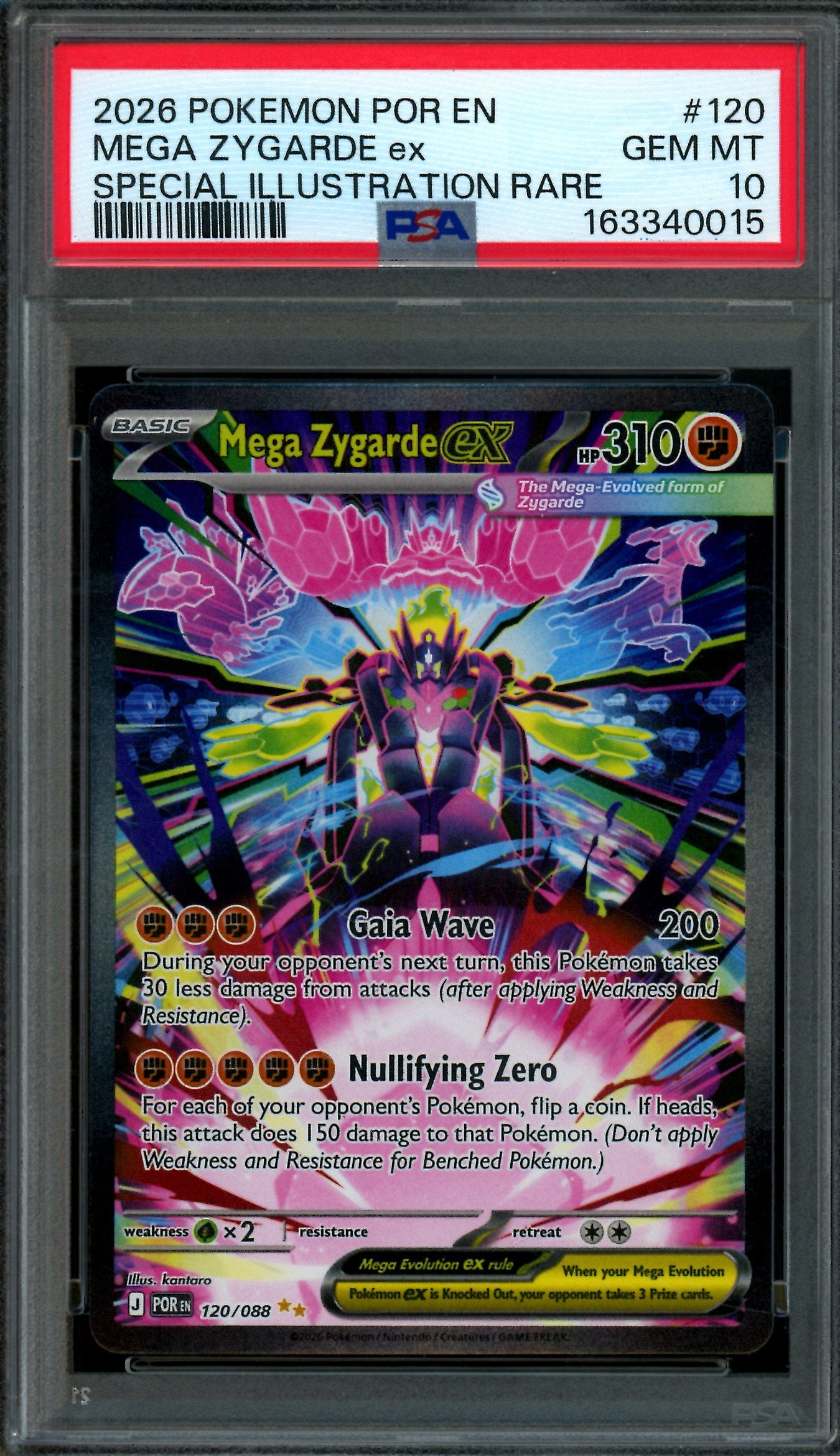 2026 Pokemon Perfect Order Mega Zygarde EX 120/088 PSA 10