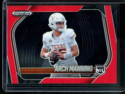 2025 Panini Prizm Black Arch Manning Red /299 Longhorns