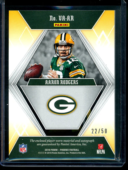 2019 Panini Phoenix Aaron Rodgers Veteran Patch Autograph /50 Packers