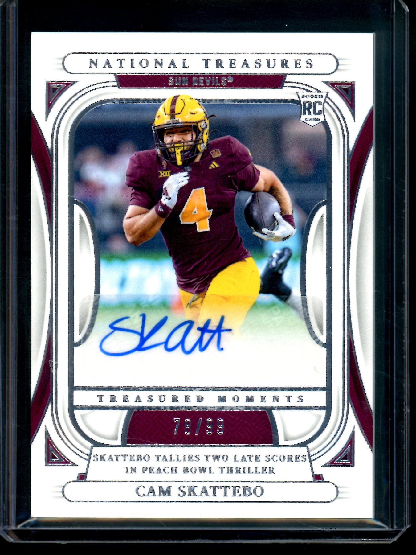 2025 Panini National Treasures Collegiate Cam Skattebo Treasured Moments Rookie Autograph /99
