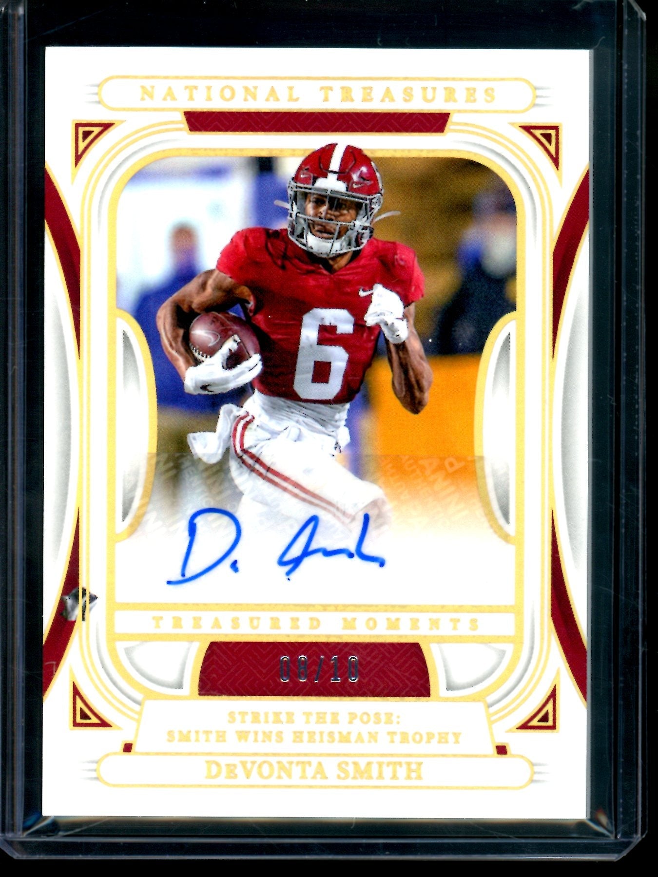 2025 Panini National Treasures Collegiate DeVonta Smith Treasured Moments Autograph Gold /10