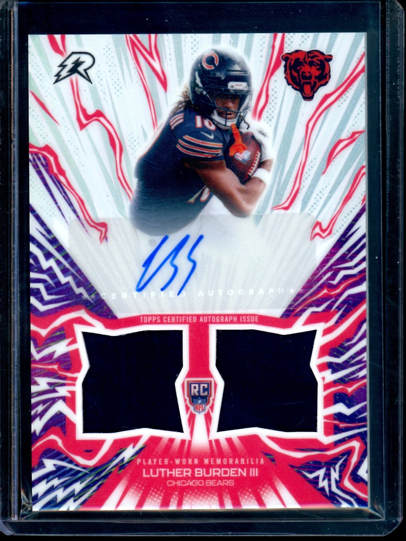 2026 Topps Resurgence Luther Burden III Amped Up Dual Patch Rookie Auto Bears