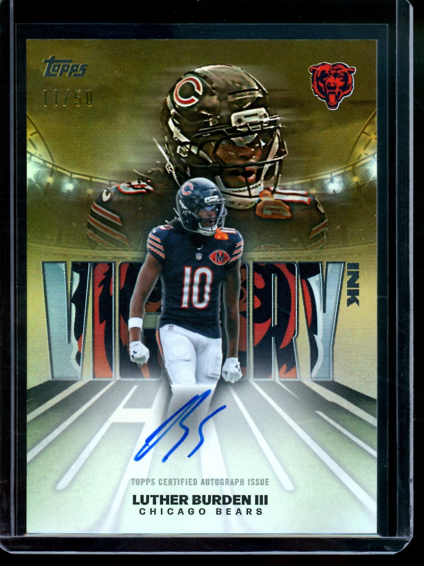 2026 Topps Flagship Luther Burden III Victory Autograph Gold /50 Bears