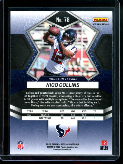 2022 Panini Mosaic Nico Collins Genesis SP Texans