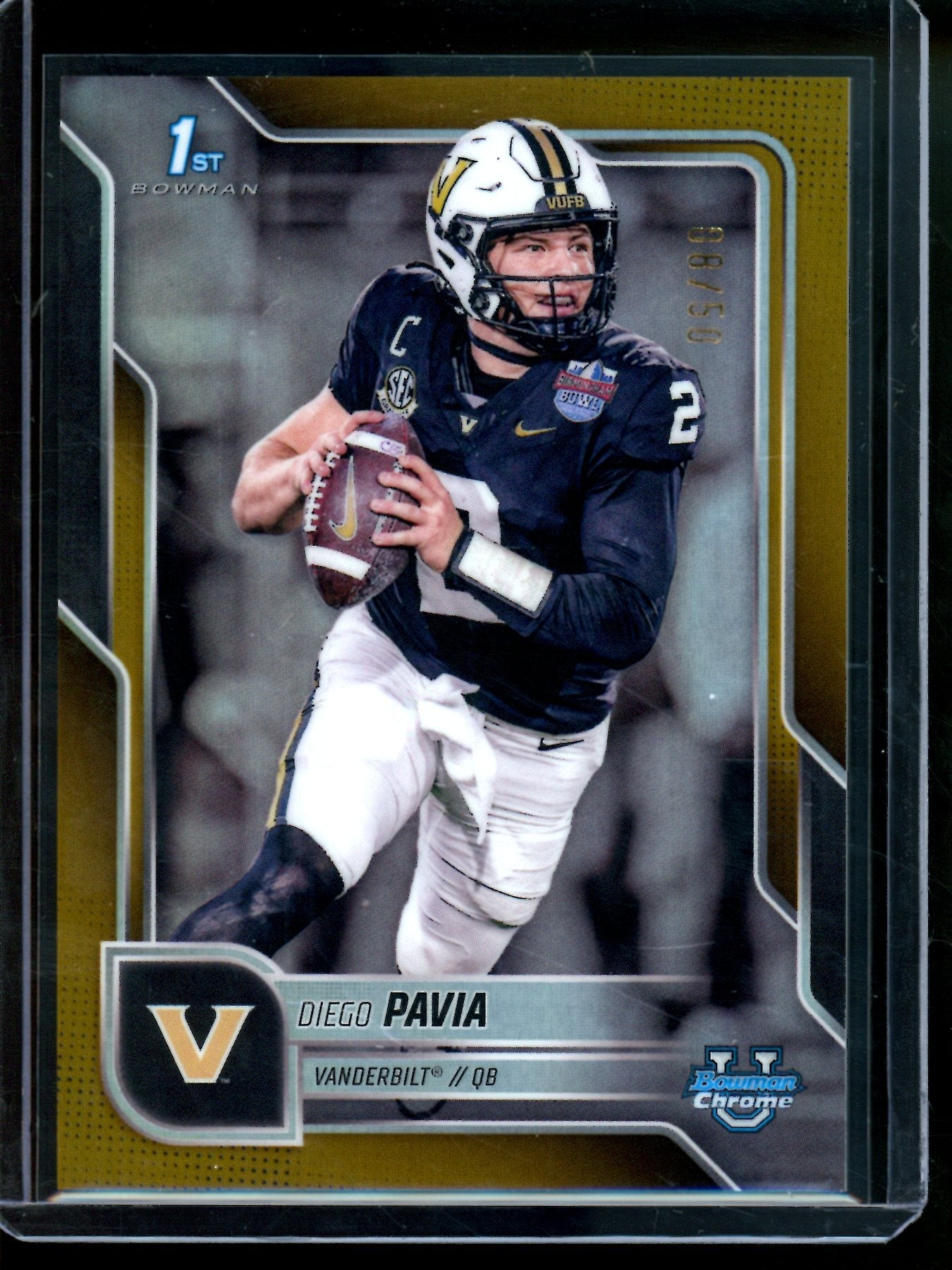 2025 Bowman Chrome Diego Pavia 1st Gold Refractor /50 Vanderbilt