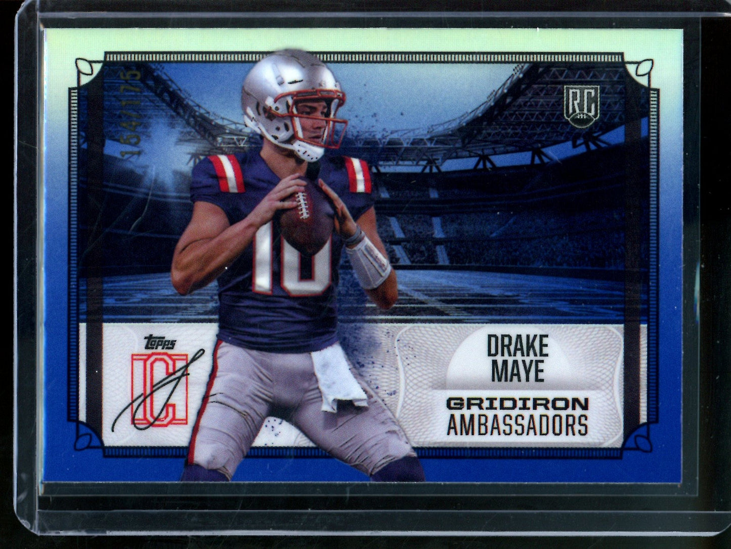 2025 Topps Signature Class Drake Maye Gridiron Ambassadors Rookie Refractor /175 Patriots