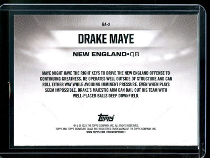 2025 Topps Signature Class Drake Maye Gridiron Ambassadors Rookie Refractor /175 Patriots