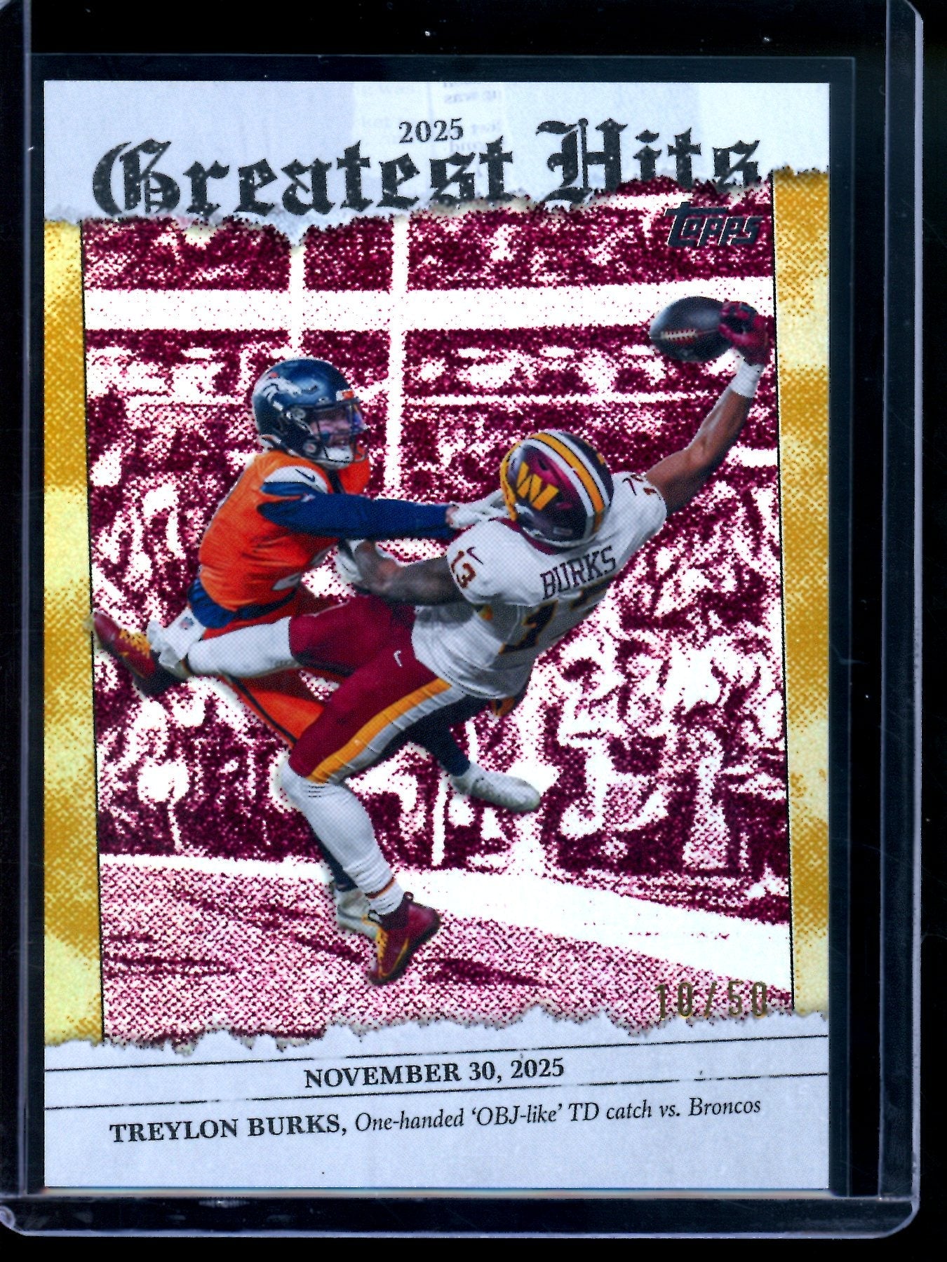 2026 Topps Flagship Treylon Burks Greatest Hits Gold Foil /50 Commanders