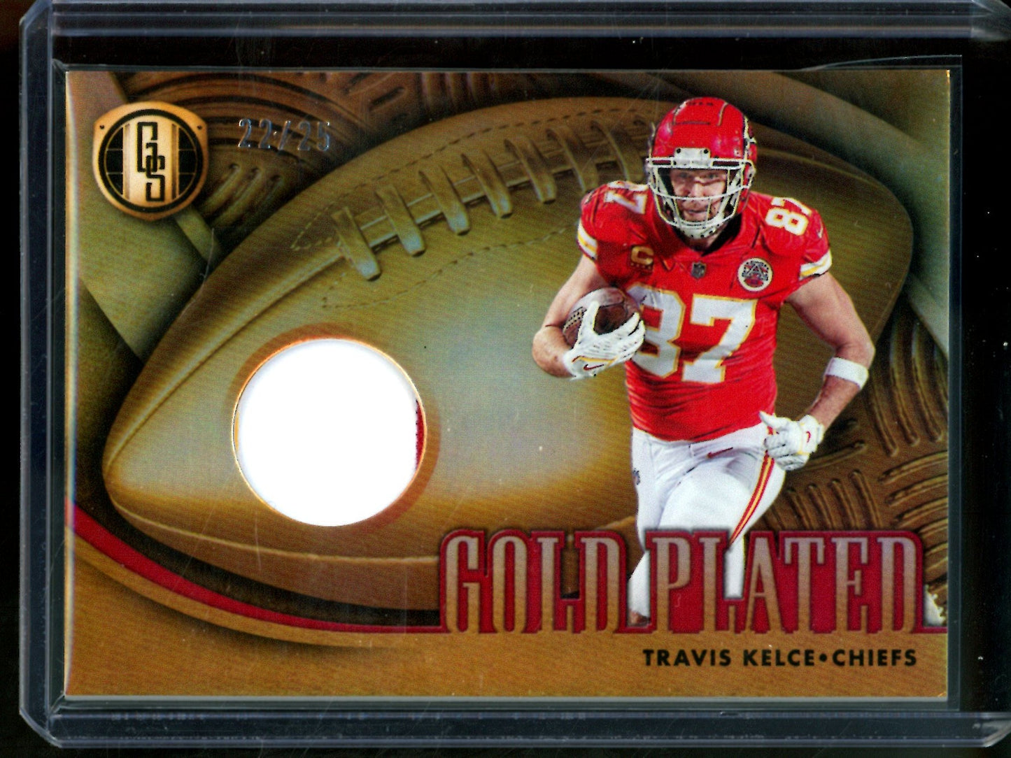 2022 Panini Gold Standard Travis Kelce Gold Plated Jersey Relic /25 Chiefs