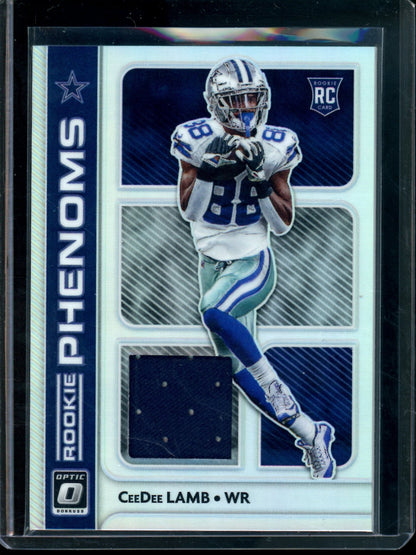 2020 Panini Optic CeeDee Lamb Rookie Phenoms Jersey Relic Holo Cowboys