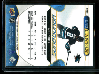 2024 Upper Deck Series 2 Will Smith UD Canvas Young Guns Sharks