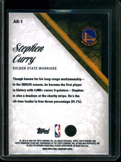 2026 Topps Signature Class Stephen Curry Aristocrats SP Warriors