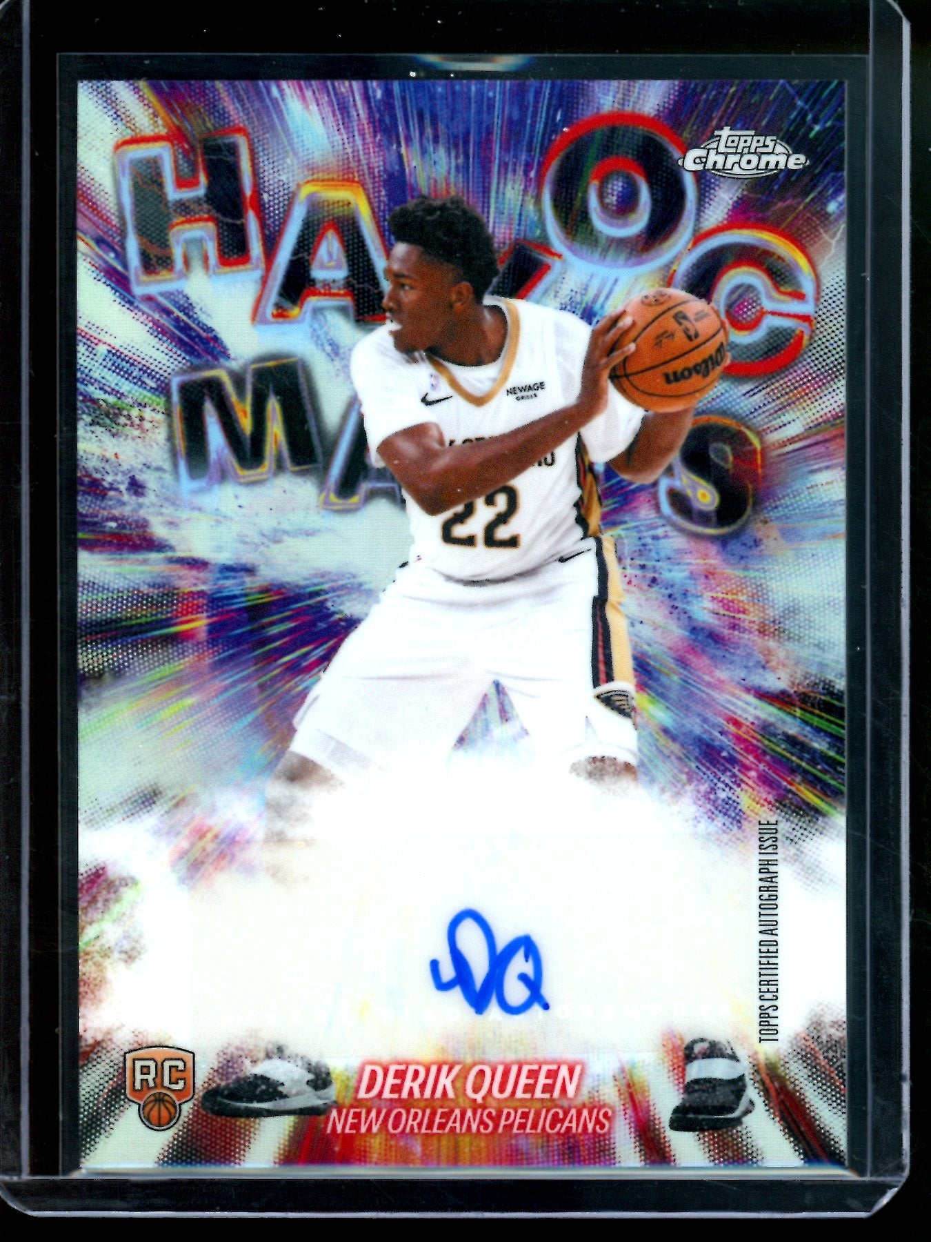 2026 Topps Chrome Derik Queen Havoc Marks Refractor Autograph Pelicans