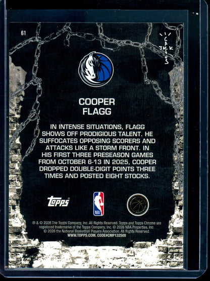 2026 Topps Cactus Jack Chrome Cooper Flagg Rookie Mavericks