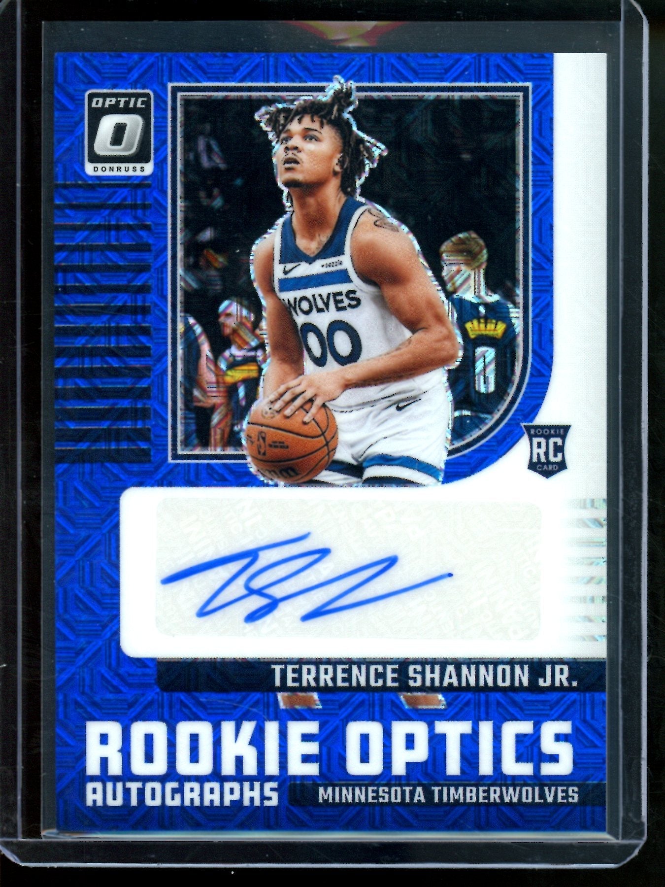 2024 Panini Optic Terrence Shannon Jr Rookie Autograph Blue Mojo /24 Timberwolves