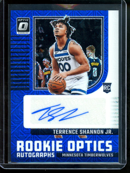 2024 Panini Optic Terrence Shannon Jr Rookie Autograph Blue Mojo /24 Timberwolves
