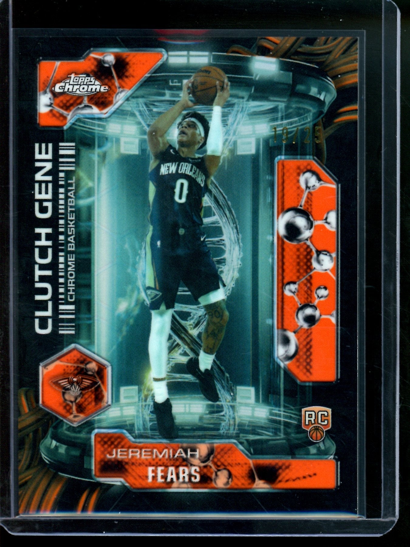 2026 Topps Chrome Jeremiah Fears Rookie Orange Refractor Clutch Gene /25 Pelicans