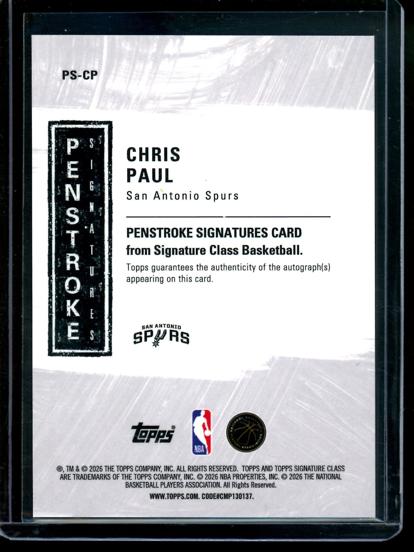 2026 Topps Signature Class Chris Paul Penstroke Autograph Refractor Spurs