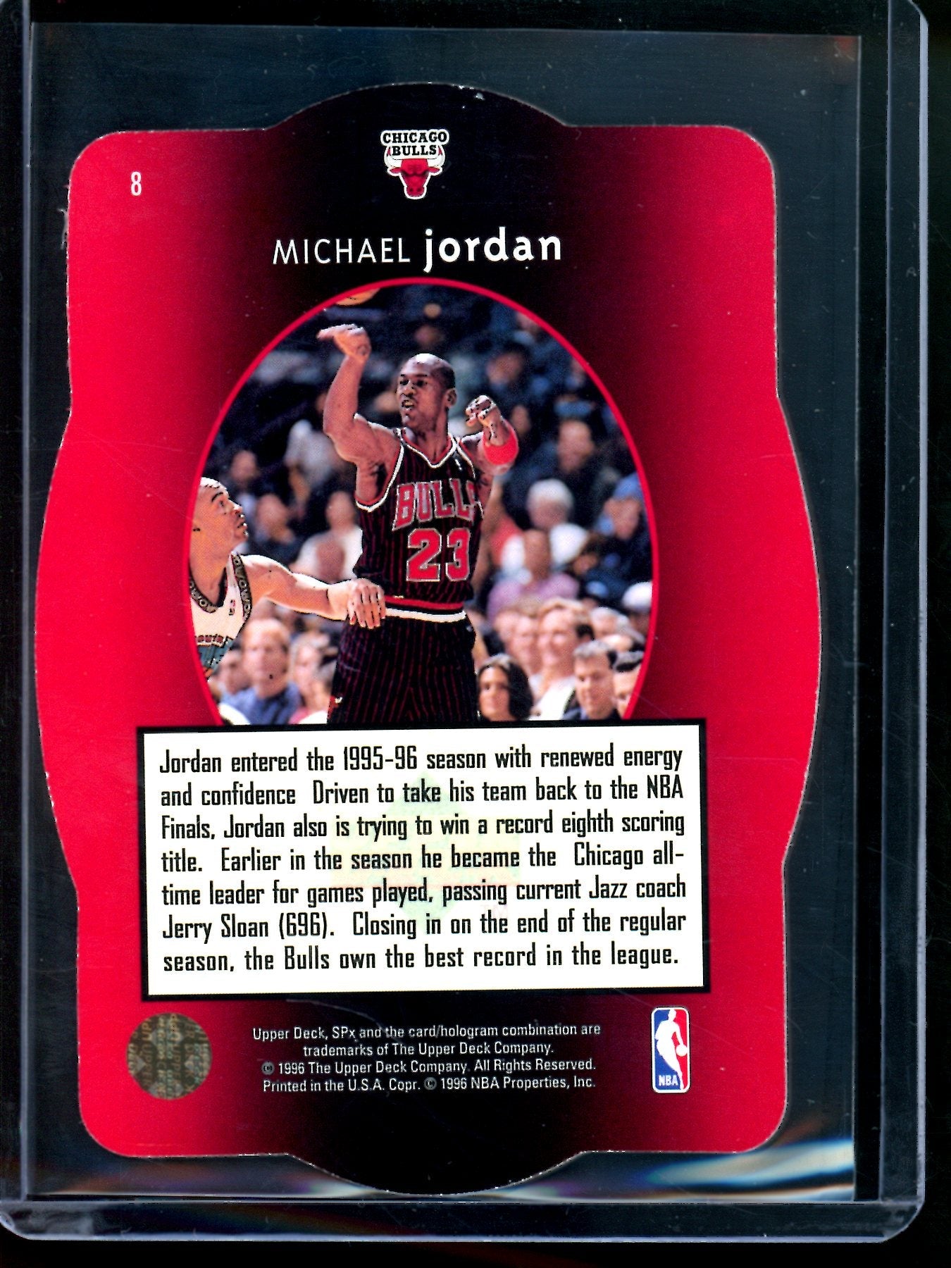 1996 Upper Deck SPX Michael Jordan Die-Cut #8 Bulls
