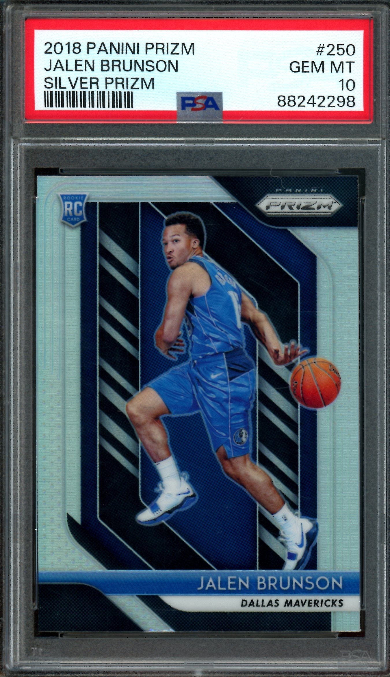 2018 Panini Prizm Jalen Brunson Silver Prizm Rookie #250 PSA 10 Knicks