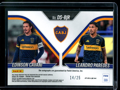 2025 Panini Prizm Edinson Cavani / Leandro Paredes Silver Dual Autograph BOCA Juniors