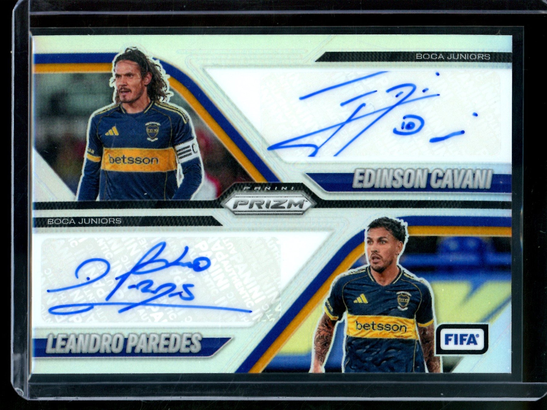 2025 Panini Prizm Edinson Cavani / Leandro Paredes Silver Dual Autograph BOCA Juniors