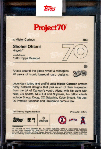 2021 Topps Project 70 Shohei Ohtani Mister Cartoon #493 Encased Angels