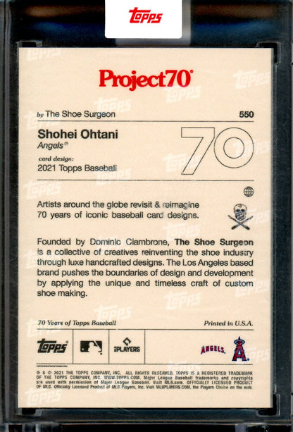 2021 Topps Project 70 Shohei Ohtani The Shoe Surgeon #550 Encased Angels