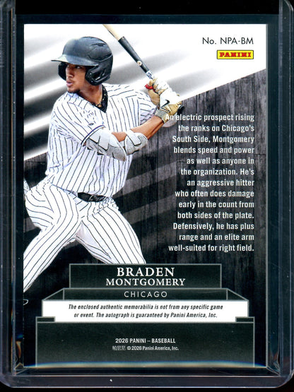 2026 Panini Noir Braden Montgomery Patch Autograph /99 White Sox