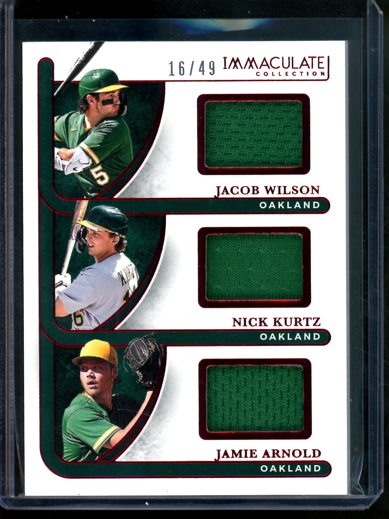2026 Panini Immaculate Wilson / Kurtz / Arnold Triple Jersey Relic /49 Athletics