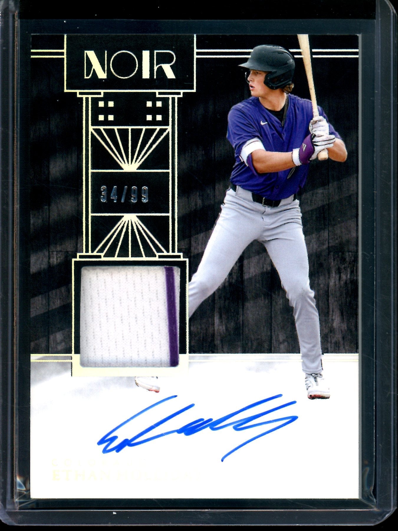 2026 Panini Noir Ethan Holliday Patch Autograph /99 Rockies