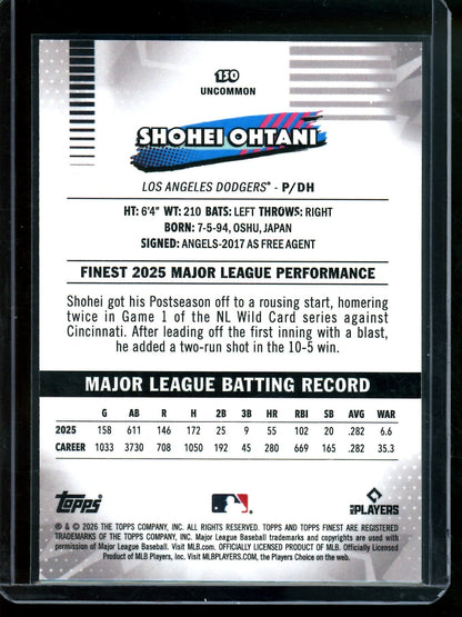 2026 Topps Finest Shohei Ohtani Mini Diamond Refractor Dodgers