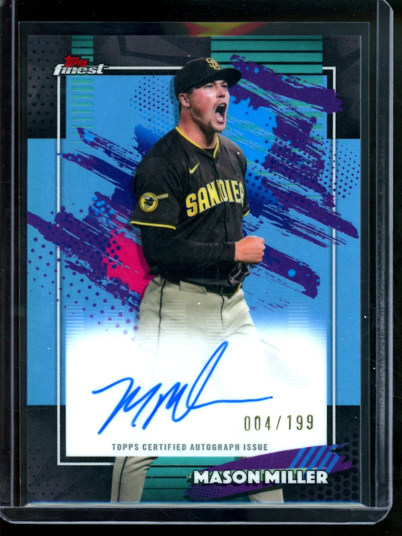 2026 Topps Finest Mason Miller Sky Blue Refractor Autograph /199 Padres