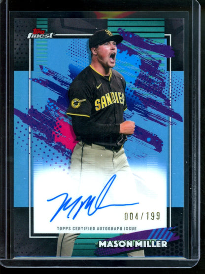 2026 Topps Finest Mason Miller Sky Blue Refractor Autograph /199 Padres
