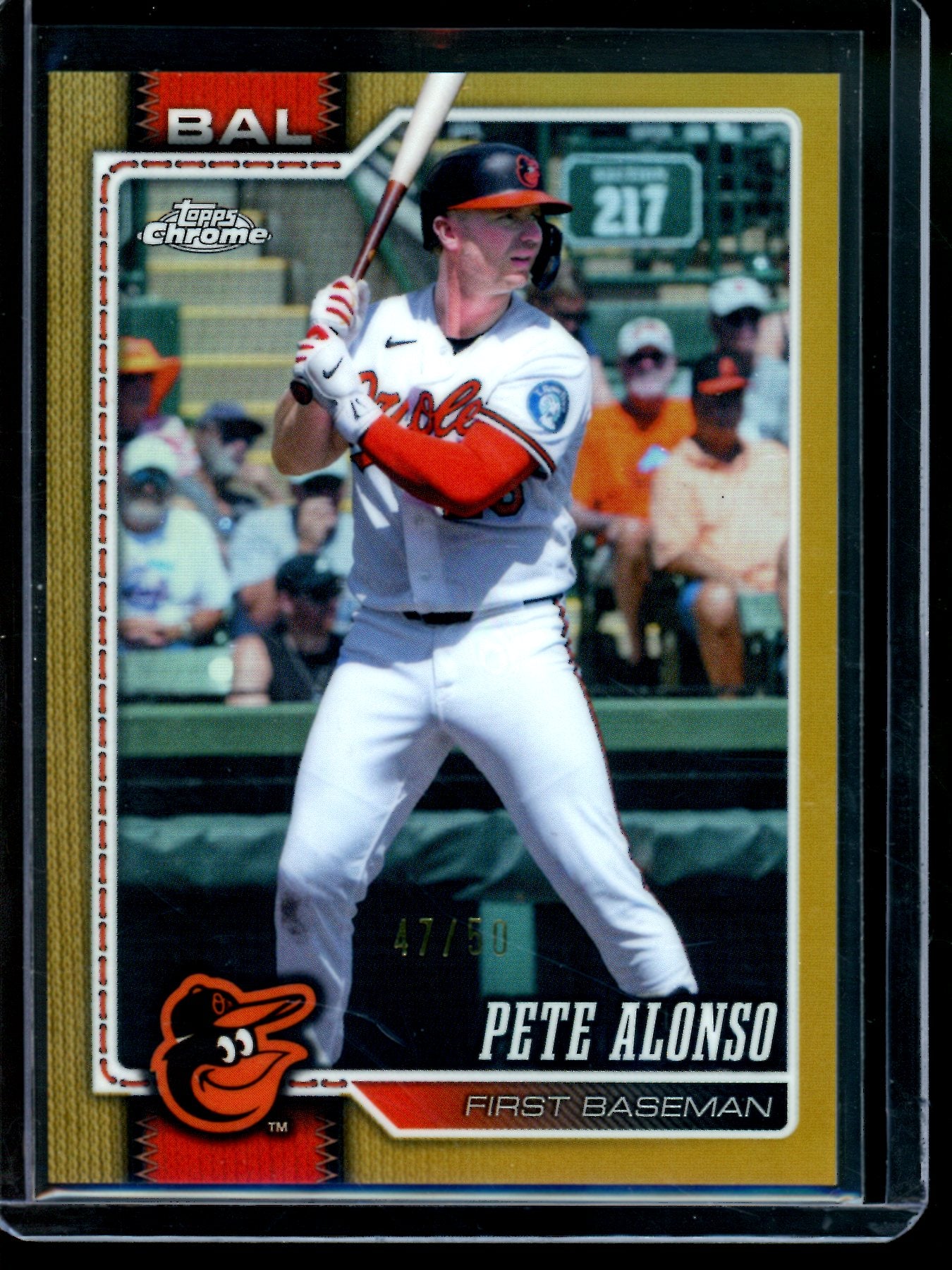 2026 Topps Chrome Pete Alonso Gold Refractor /50 Orioles