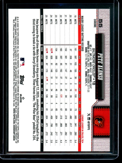 2026 Topps Chrome Pete Alonso Gold Refractor /50 Orioles