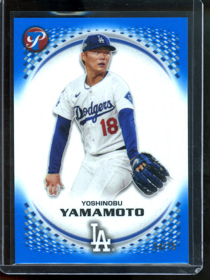2026 Topps Pristine Yoshinobu Yamamoto Blue Refractor /75 Dodgers