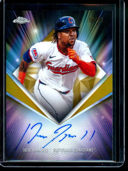 2026 Topps Chrome Jose Ramirez 75th Diamond Autograph Gold /50 Guardians