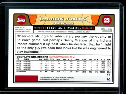 2008 Topps Flagship Lebron James #23 Cavaliers
