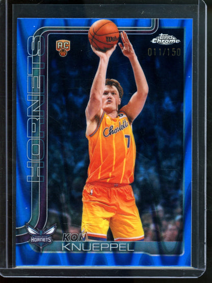 2026 Topps Chrome Kon Knueppel Blue RayWave Refractor Rookie /150 Hornets