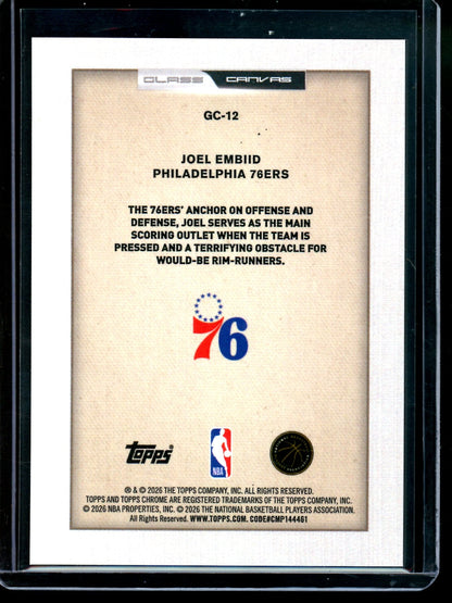 2026 Topps Chrome Joel Embiid Glass Canvas SP 76ers