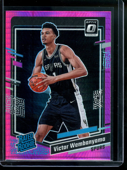 2023 Optic Victor Wembanyama Pink Hyper Rated Rookie Spurs