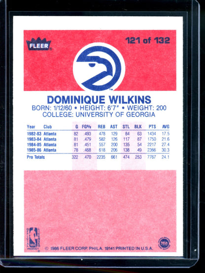 1986 Fleer Dominique Wilkins #121 Hawks