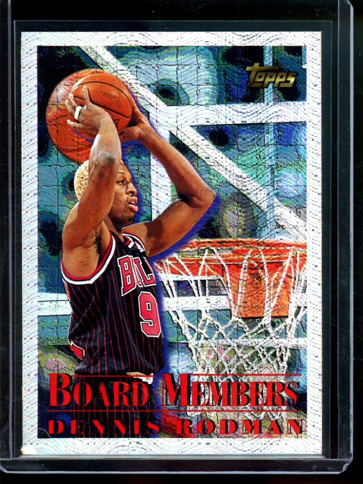 1996 Topps Dennis Rodman Board Members Foil Bulls