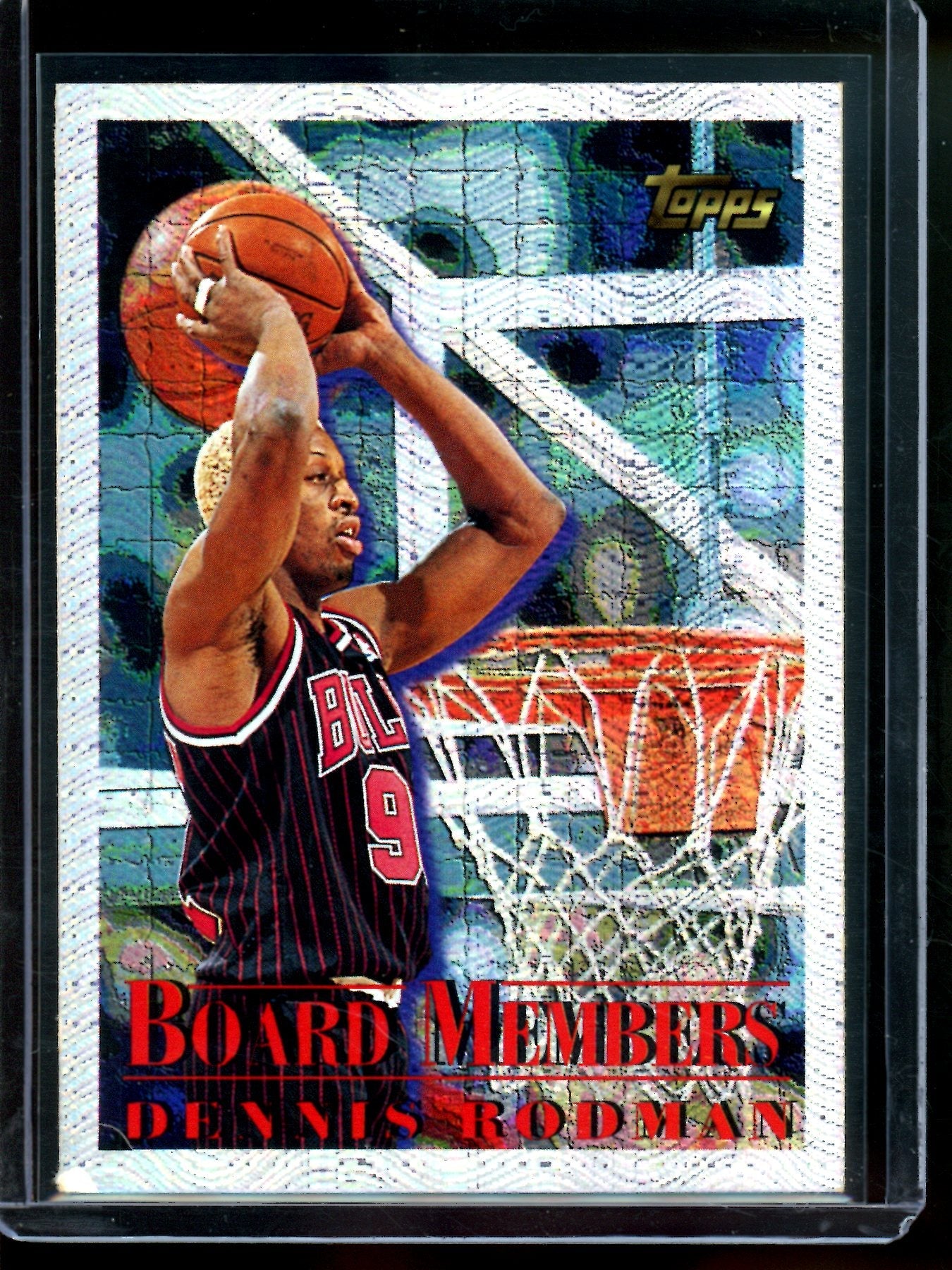 1996 Topps Dennis Rodman Board Members Foil Bulls