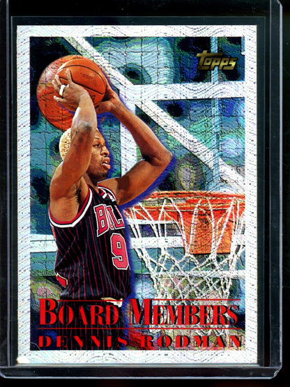 1996 Topps Dennis Rodman Board Members Foil Bulls