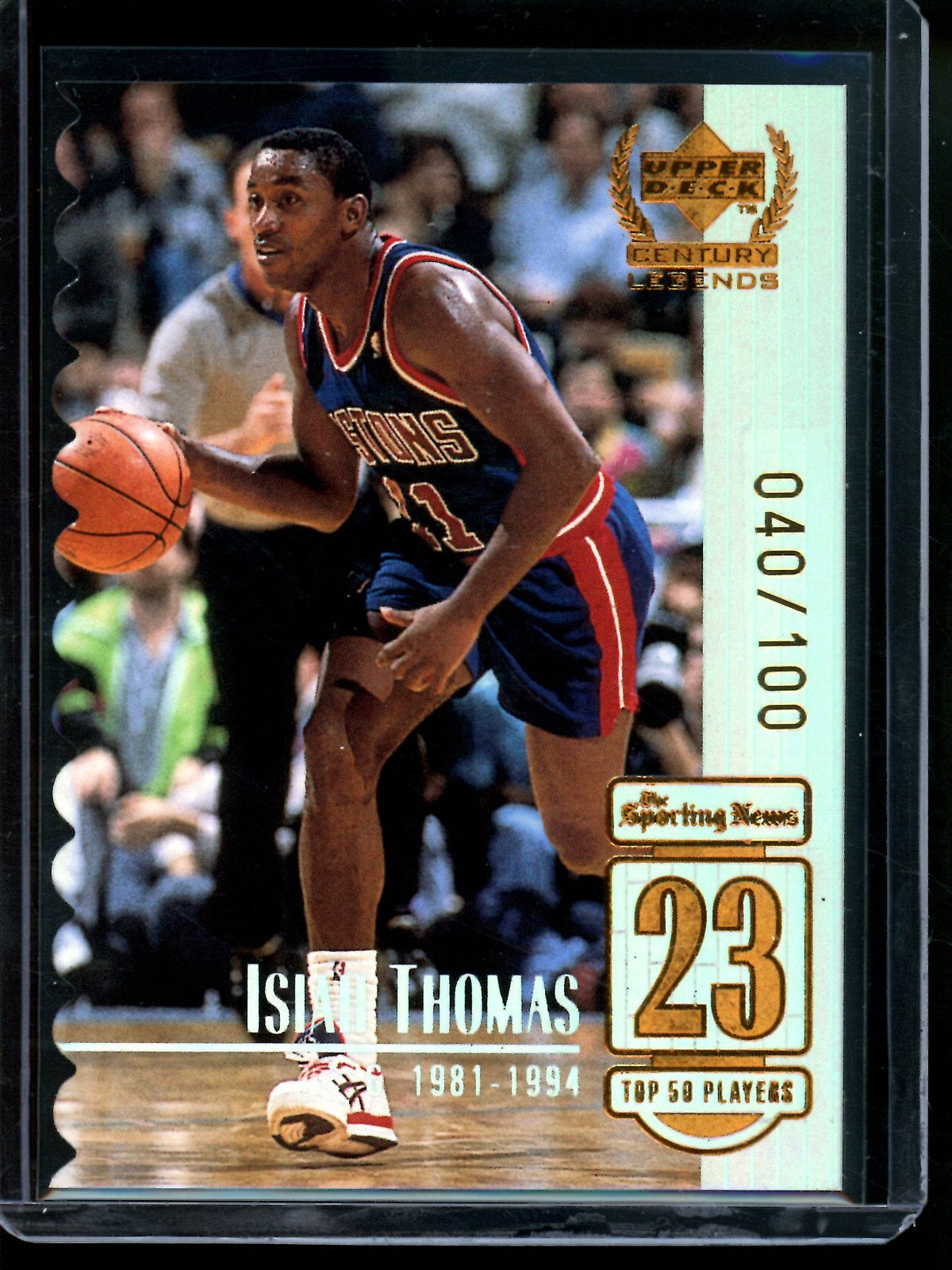 1999 Upper Deck Isiah Thomas Sporting News Century Legends /100 Pistons