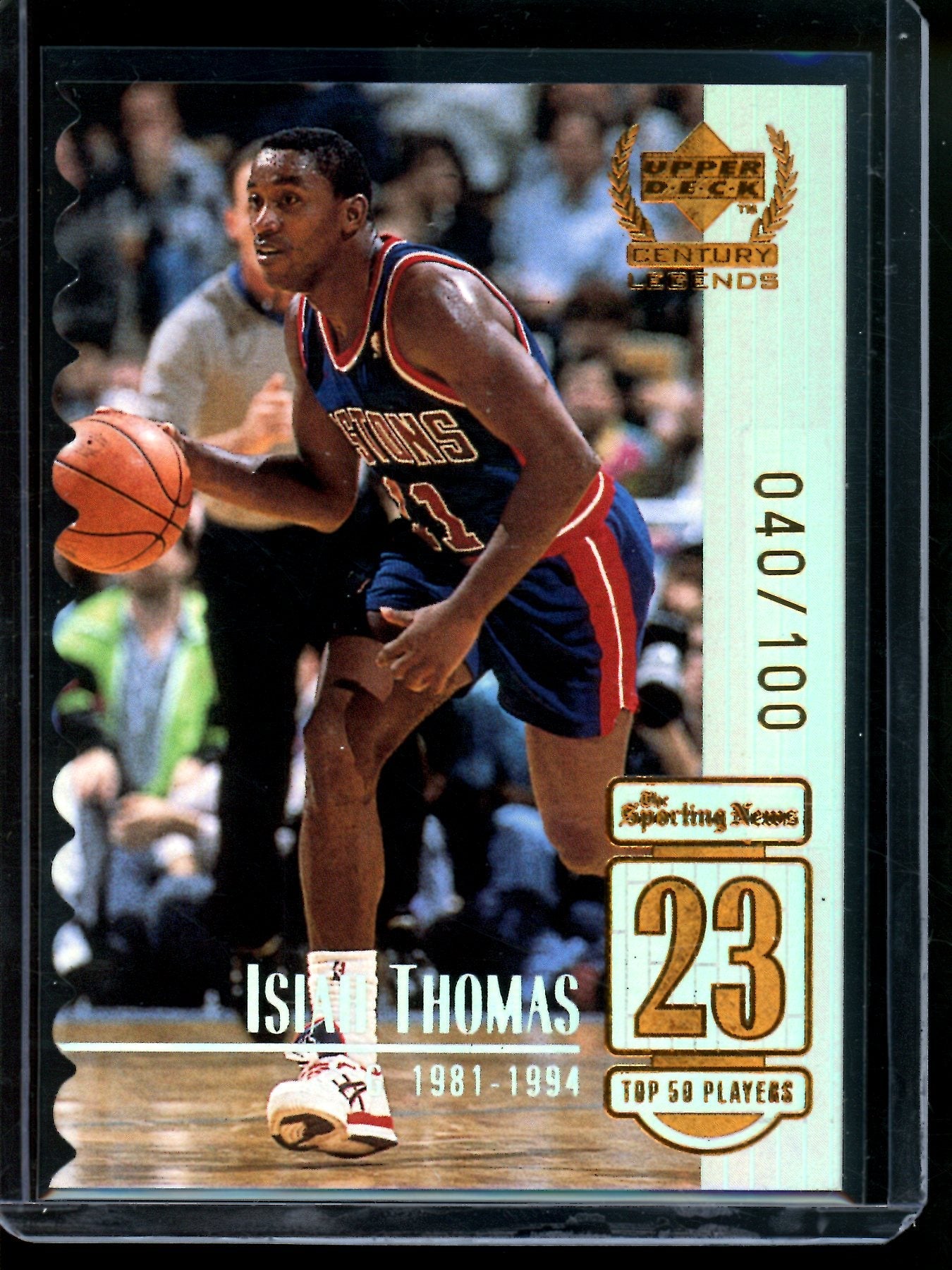 1999 Upper Deck Isiah Thomas Sporting News Century Legends /100 Pistons