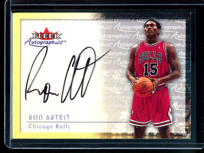 2000 Fleer Autographics Ron Artest Autograph Bulls