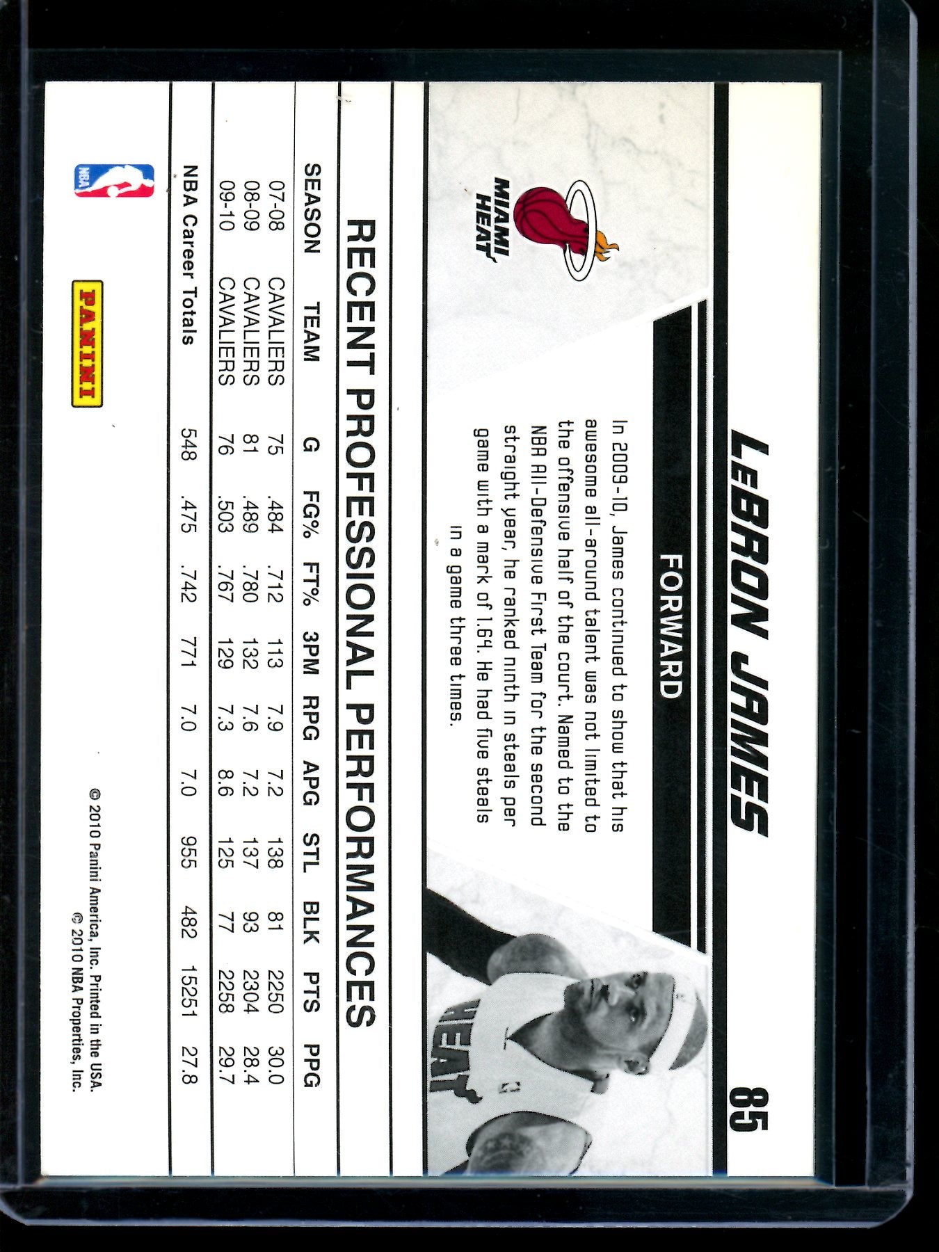 2010 Panini Donruss Lebron James Production Line Cracked Ice Heat